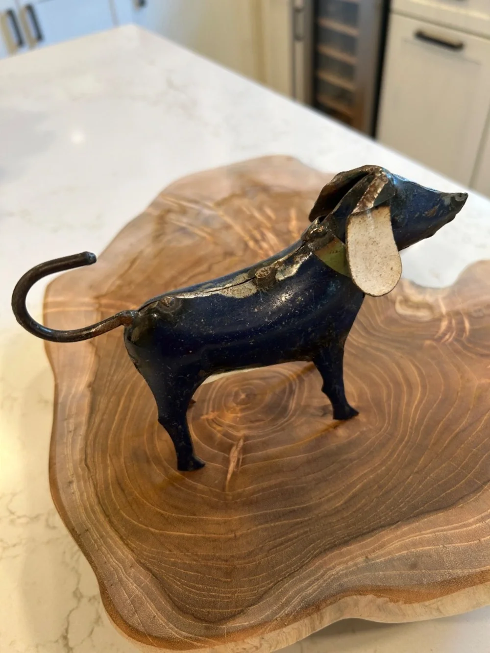 Primitive HomArt recycled, metal blue dock